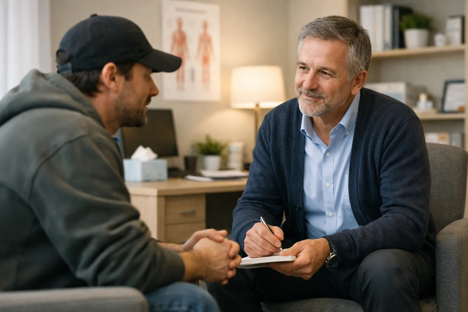 Consultation avec un professionnel de santé spécialisé en addictologie