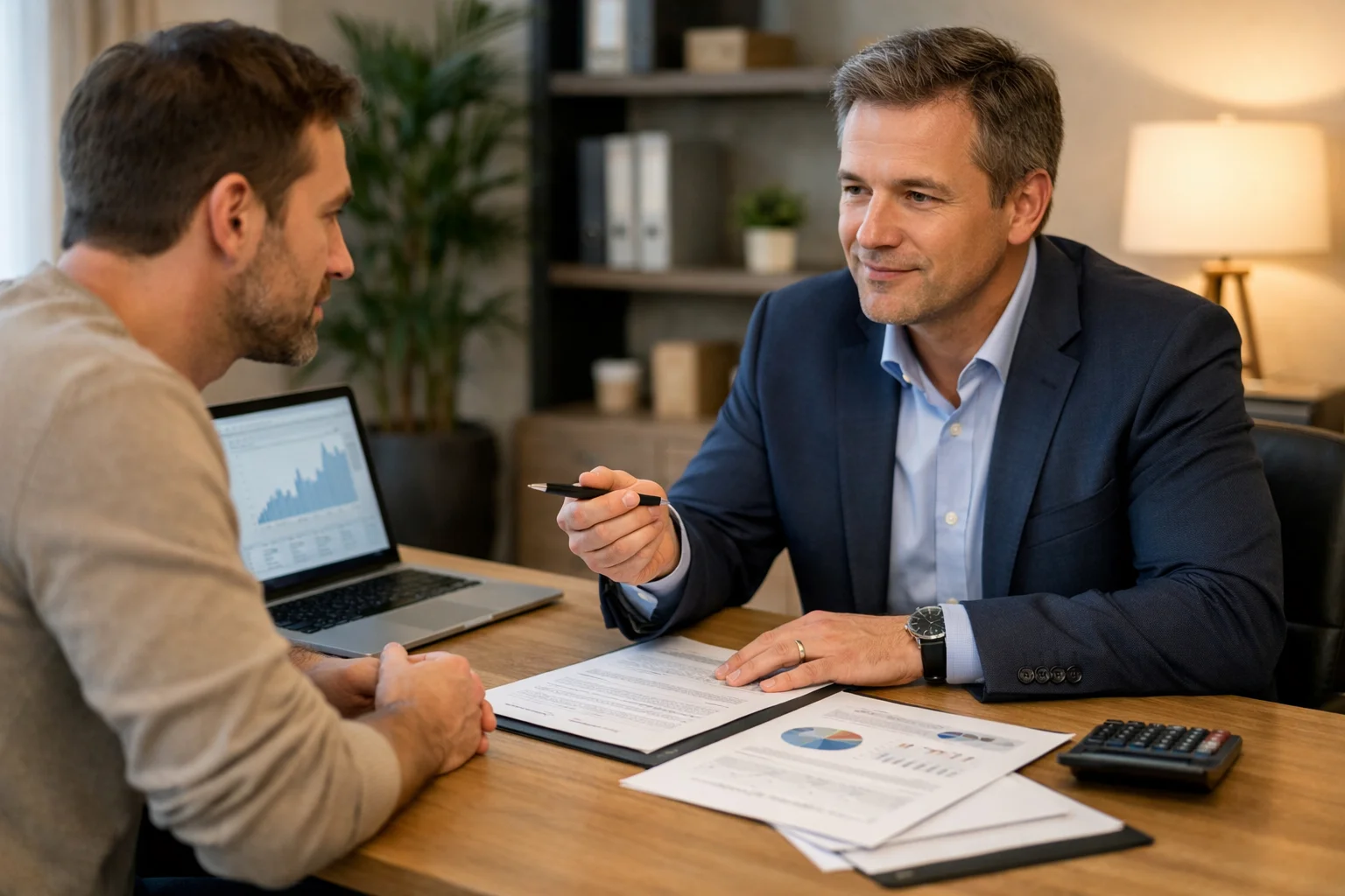 Personne consultant un expert-comptable pour des questions de fiscalité