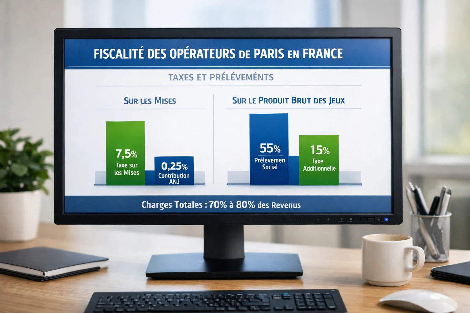 Graphique illustrant les prélèvements fiscaux sur les opérateurs de paris