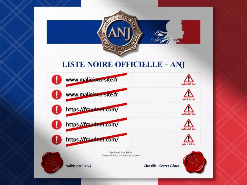 Liste noire officielle de l'ANJ des sites de paris illégaux